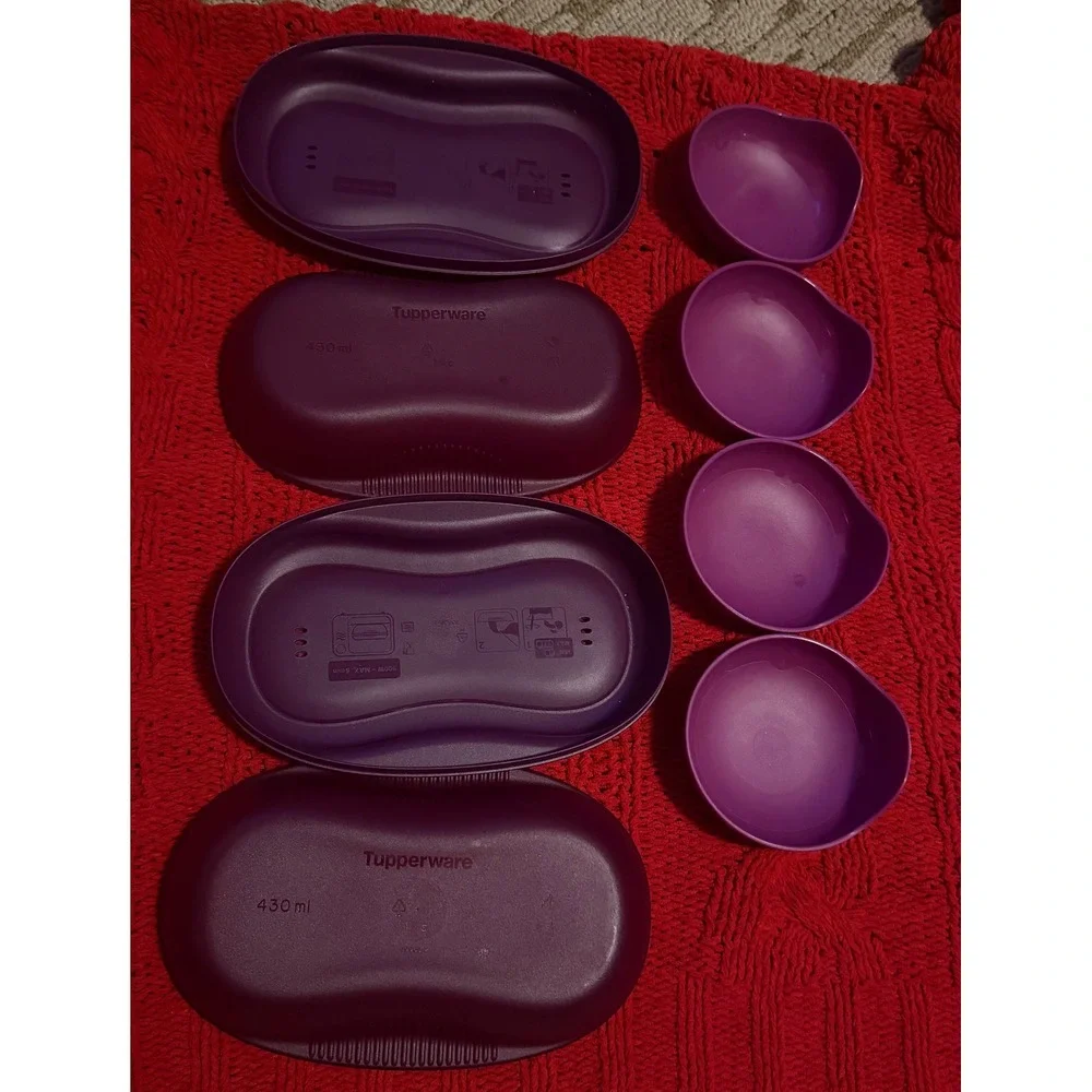 Tupperware Microwave Breakfast Maker Egg Cooker Steamer 2 Sets